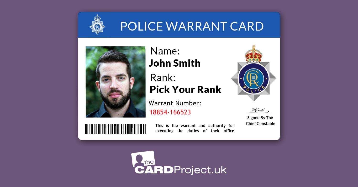 Police Warrant Card, Cosplay, Film and Television Prop  (FRONT)